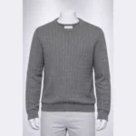 JACK & JONES Men Grey Cable Knit Sweater