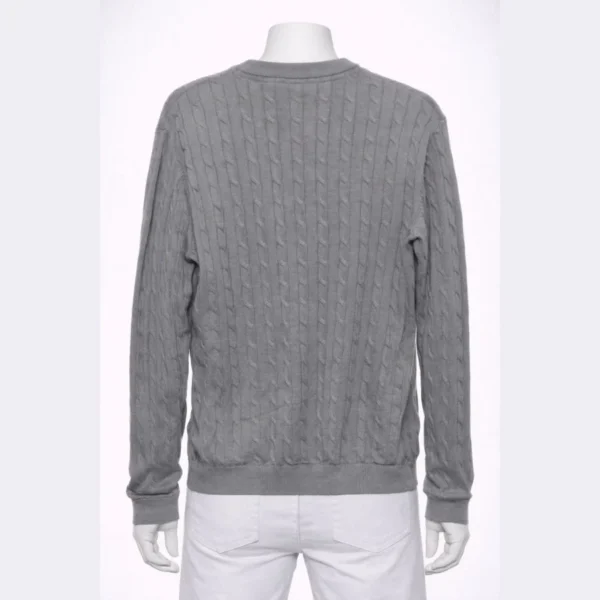 JACK & JONES Men's Grey Cable Knit Sweater – Size Large - Image 2