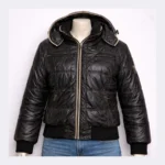MONCLER Shiny Black Hooded Jacket