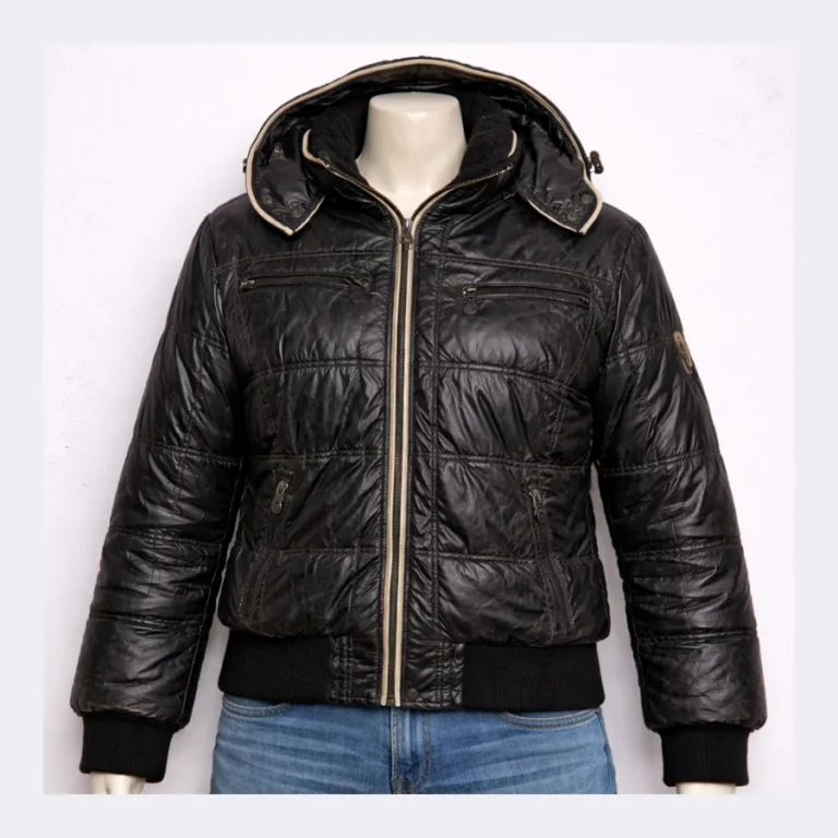 MONCLER Shiny Black Hooded Jacket