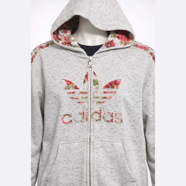 Adidas women’s floral zip hoodie - Image 3