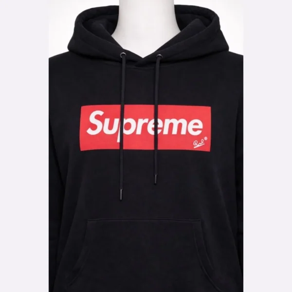 Supreme Black Box Logo Hoodie - Image 2