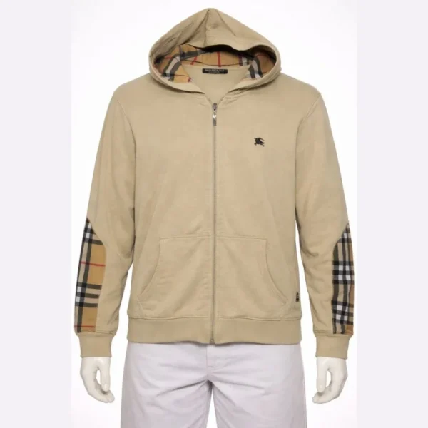 Burberry London Beige Zip-Up Hoodie