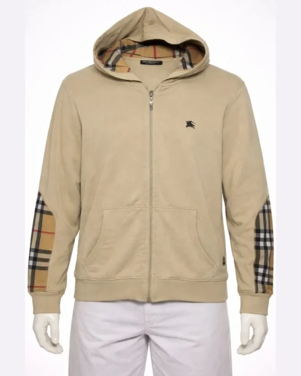 Burberry London Beige Zip-Up Hoodie
