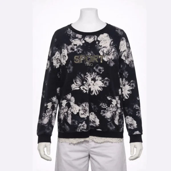 Liu Jo Sport Black Floral Sweatshirt