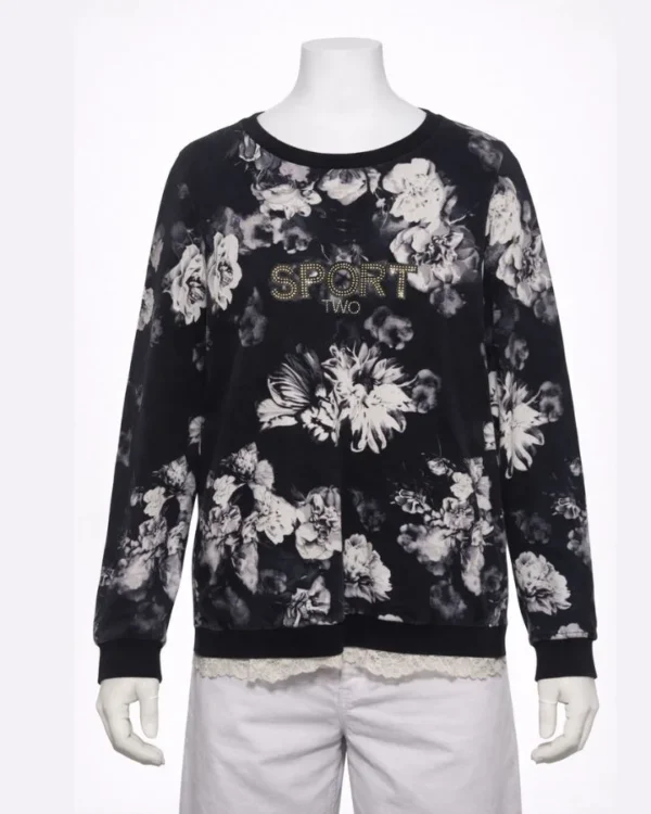 Liu Jo Sport Black Floral Sweatshirt