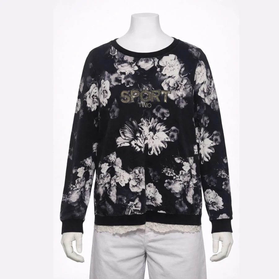 J2253 (3) Liu Jo Sport Black Floral Sweatshirt - Image 1