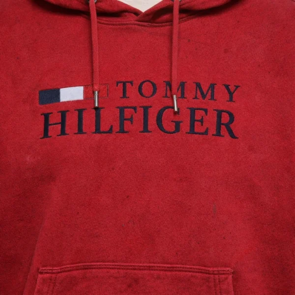 TOMMY Red Hoodie - Size Medium - Image 3