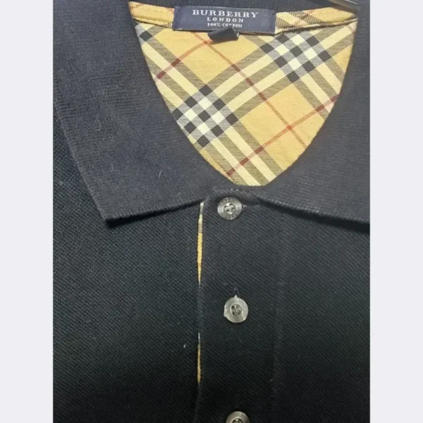 BURBERRY Check Nova Polo Shirt - Size Medium - Image 4