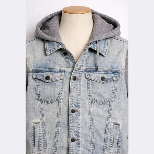 HOLLISTER JEANS Jacket with Hoodie - Size Large - Image 3