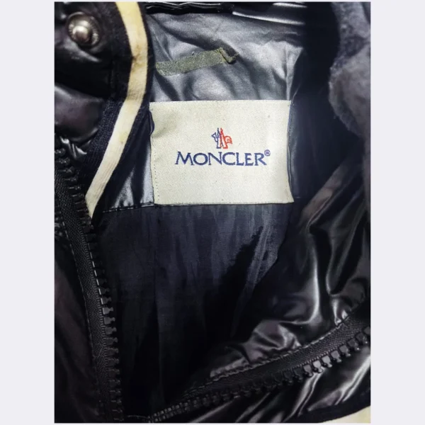 MONCLER Shiny Black Hooded Jacket XL - Image 4