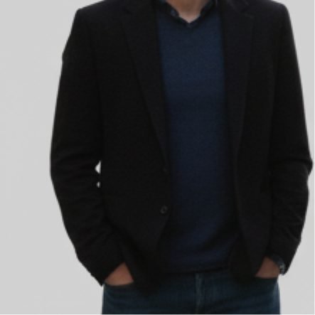 Black blazer with blue inner shirt casual wear