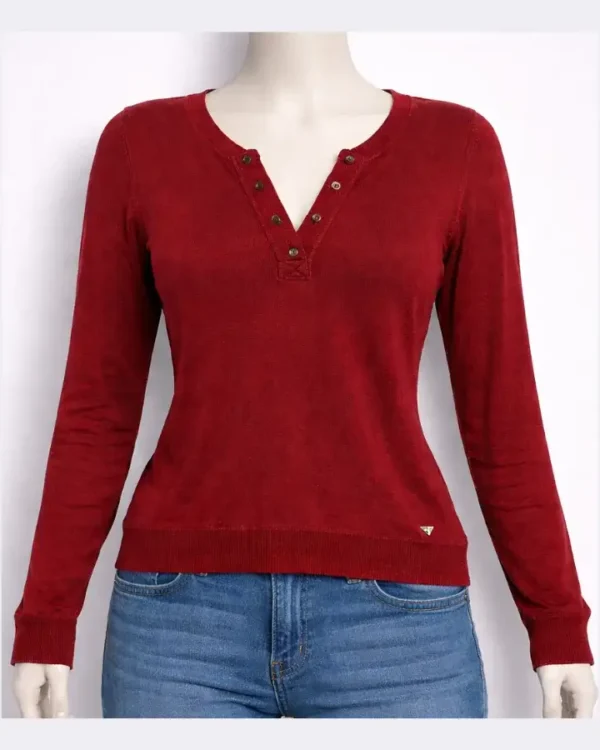 GUESS Long Sleeves V Neck Shirt for Women