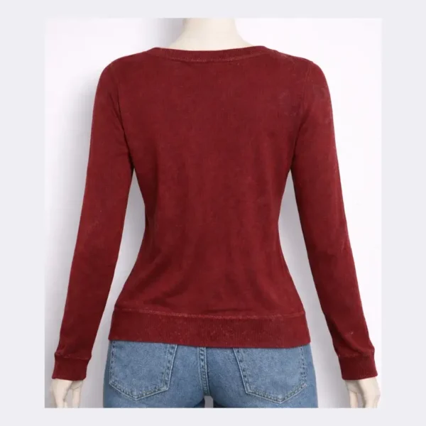 GUESS Long Sleeves V Neck Shirt for Women L - Image 2