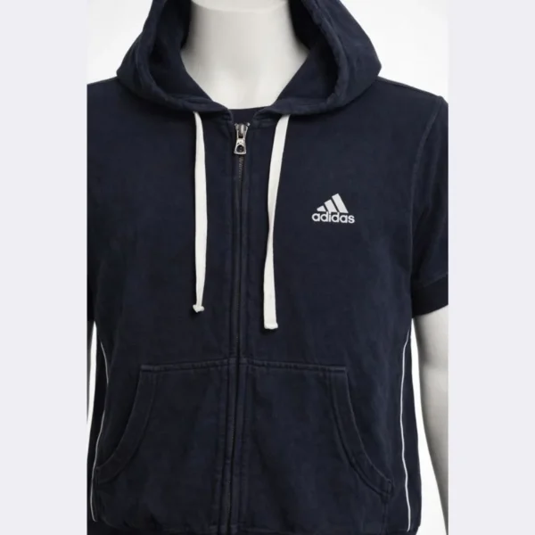 ADIDAS Short Sleeve Zip Hoodie – Size Medium - Image 3