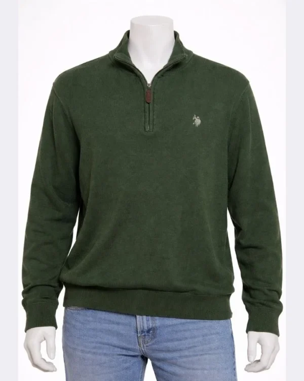 POLO Men’s Half-Zip Green Sweater
