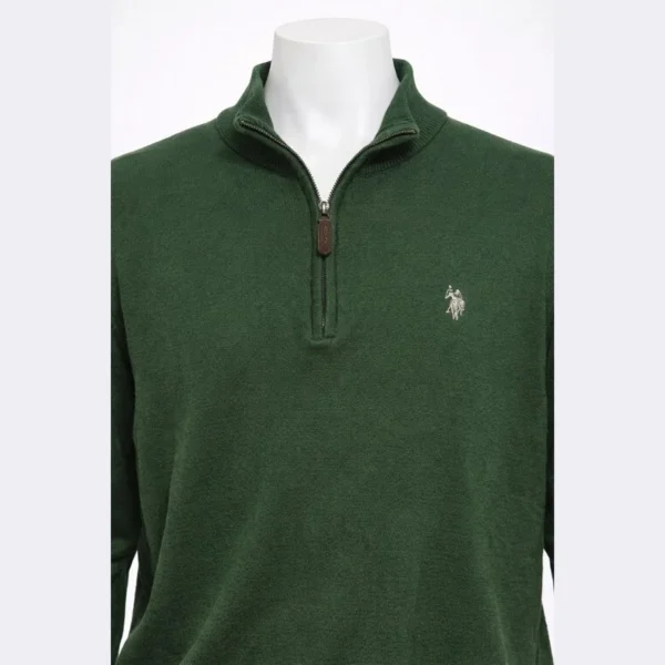 POLO Men’s Half-Zip Green Sweater – Size Large - Image 3