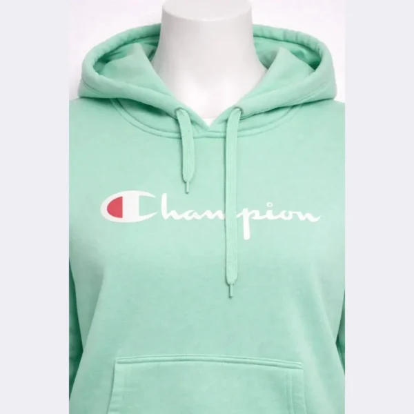 CHAMPION Mint Green Hooded Sweatshirt M - Image 3