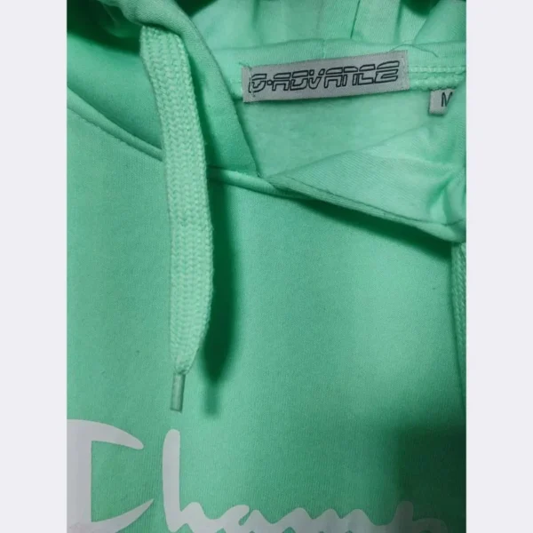 CHAMPION Mint Green Hooded Sweatshirt M - Image 4