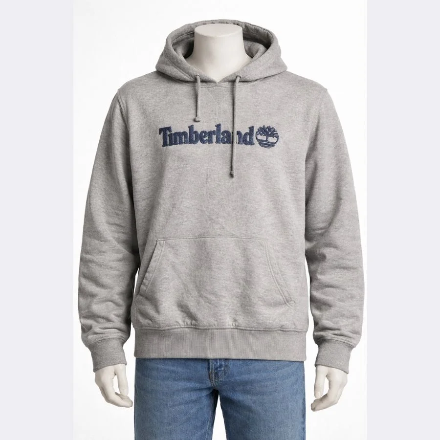J2268 (1) TIMBERLAND Men’s Grey Hoodie – Size Medium - Image 1