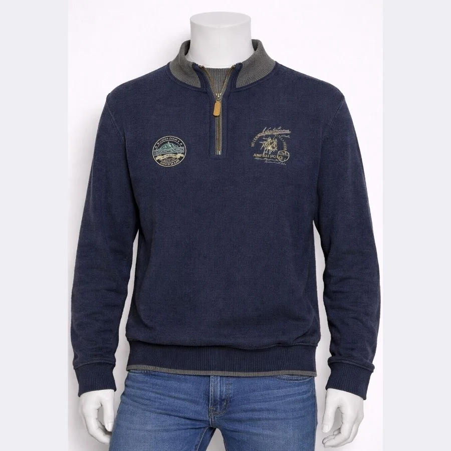 S4206 (1) BROKERS Men’s Half-Zip Sweatshirt – Size Medium - Image 1