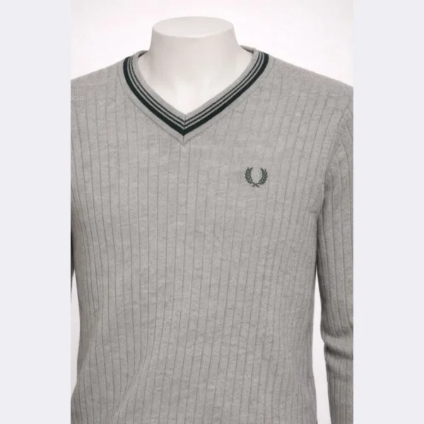 FRED PERRY Men’s V-Neck Sweater – Size Medium - Image 3