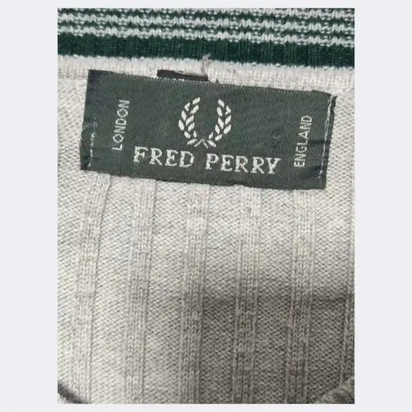 FRED PERRY Men’s V-Neck Sweater – Size Medium - Image 4