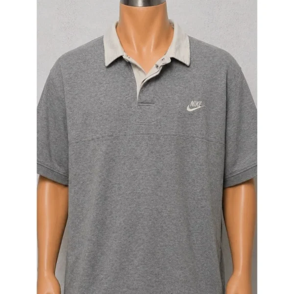 Nike Grey Polo Shirt Size Large - Image 3