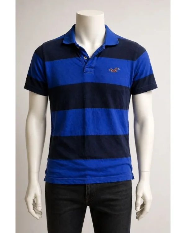 Hollister Blue Striped Polo Shirt
