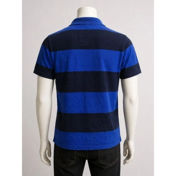 Hollister Blue Striped Polo Shirt Size XL - Image 2