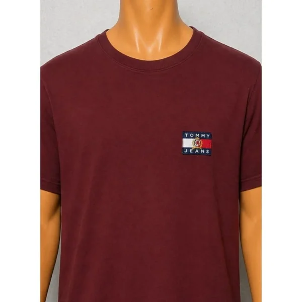 Tommy Jeans Burgundy T-Shirt Size M - Image 3