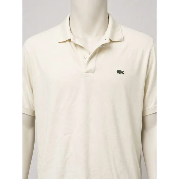 Lacoste Cream Polo Shirt Size XL - Image 3