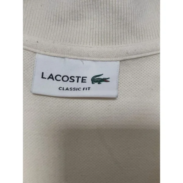 Lacoste Cream Polo Shirt Size XL - Image 4
