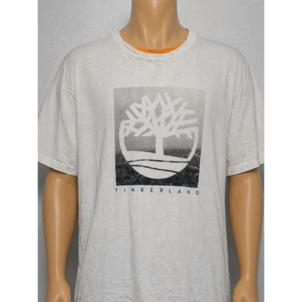Timberland White Graphic T-Shirt Size L - Image 3