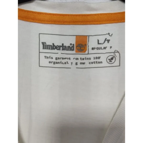 Timberland White Graphic T-Shirt Size L - Image 4