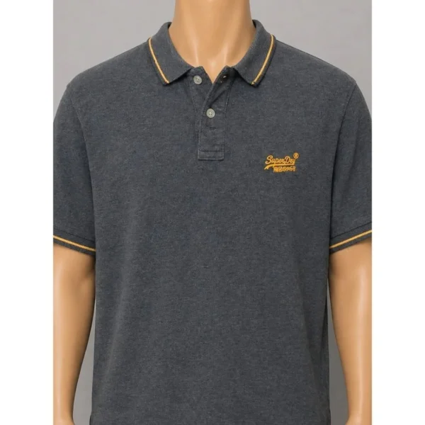 Superdry Grey Polo Shirt Size XXL - Image 3