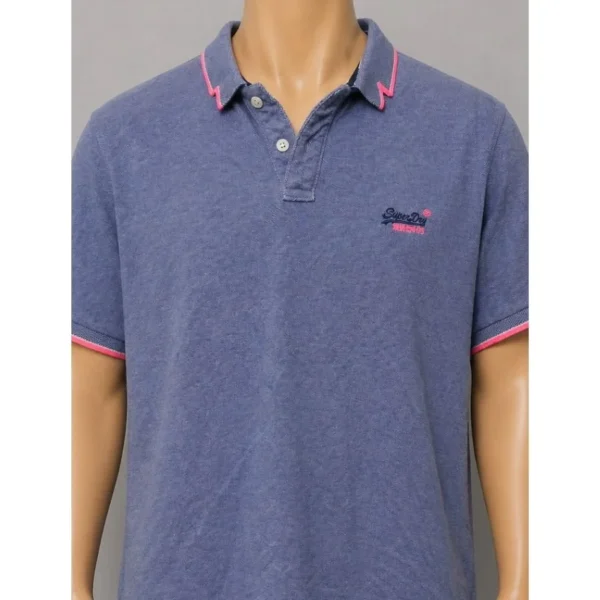 Superdry Blue Polo Shirt Size M - Image 3