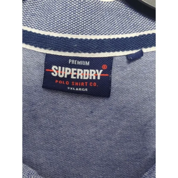 Superdry Blue Polo Shirt Size M - Image 4