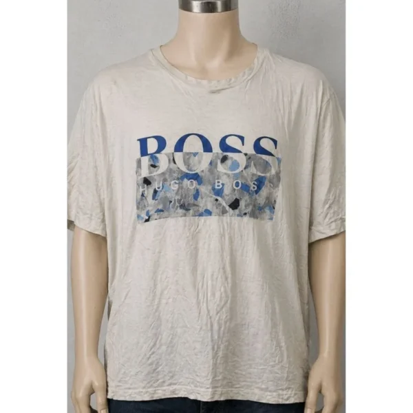 Hugo Boss White Graphic T-Shirt Size XL - Image 3