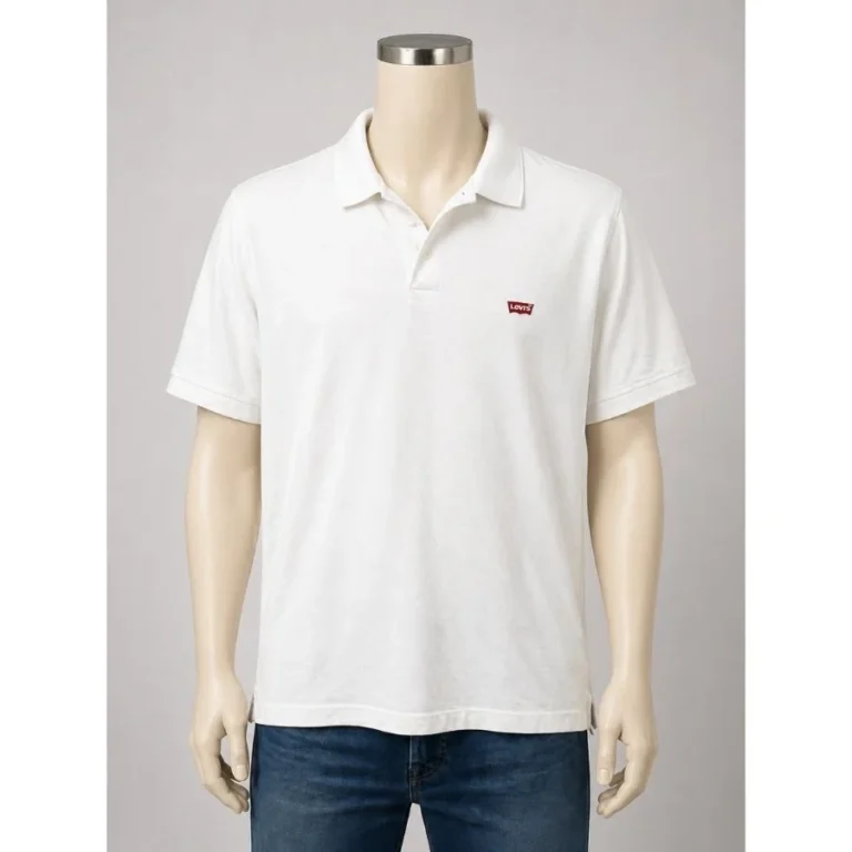 Levi's White Polo Shirt Large