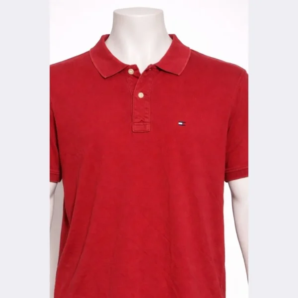Tommy Hilfiger Denim Men’s Red Polo Shirt XL - Image 3