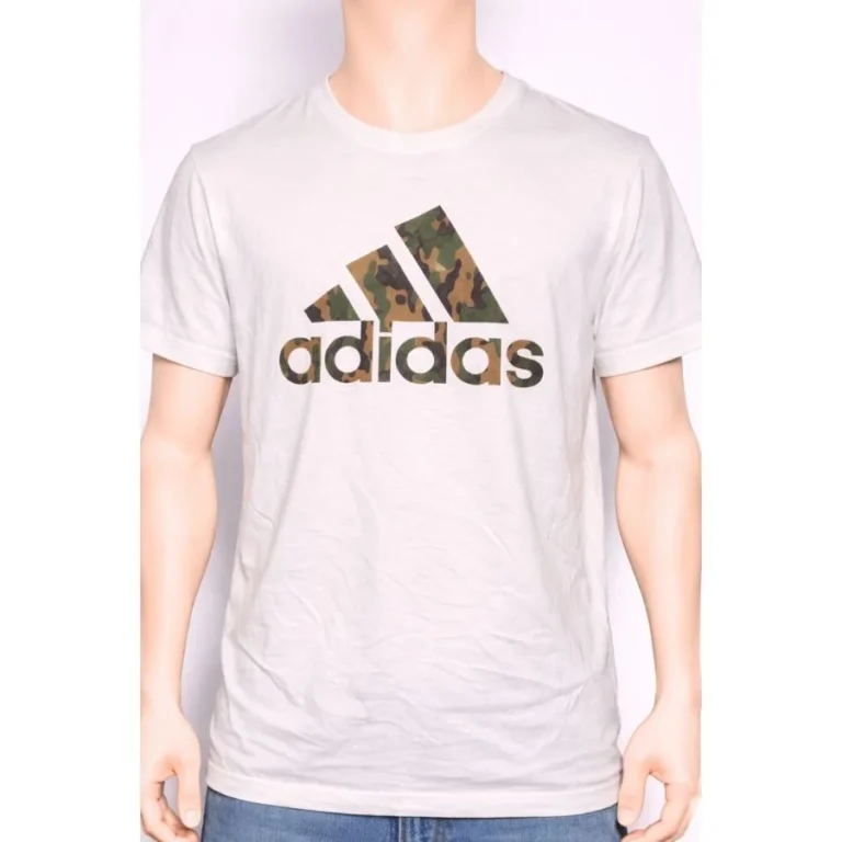 Adidas White Camo Logo T-Shirt