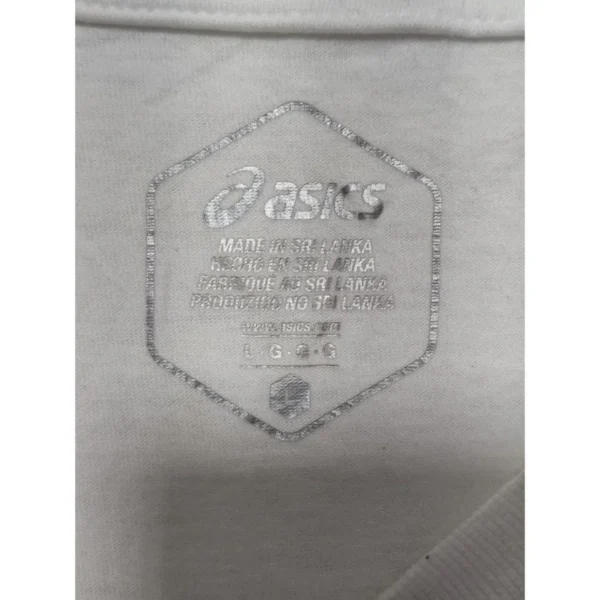 ASICS Men’s White Graphic T-Shirt Size L - Image 4