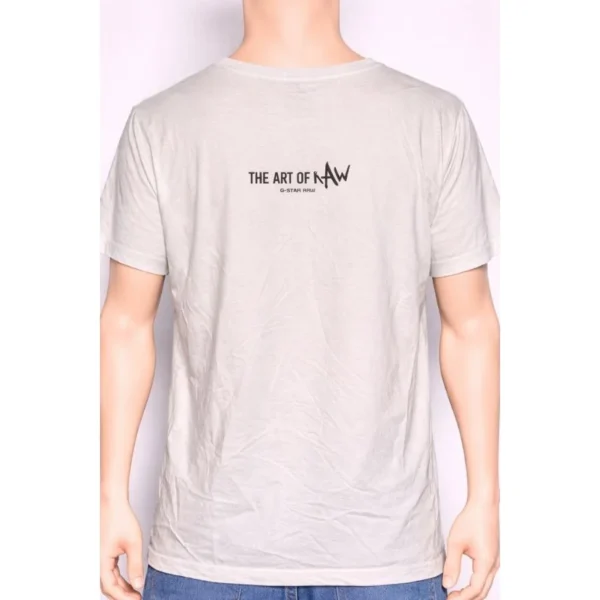 G-Star RAW Men’s White Graphic T-Shirt Size L - Image 2