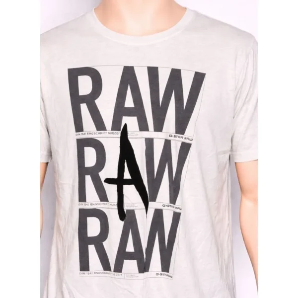 G-Star RAW Men’s White Graphic T-Shirt Size L - Image 3