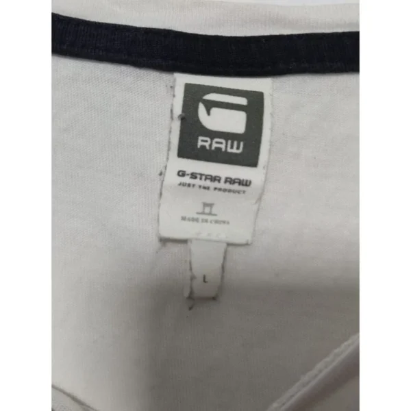 G-Star RAW Men’s White Graphic T-Shirt Size L - Image 4