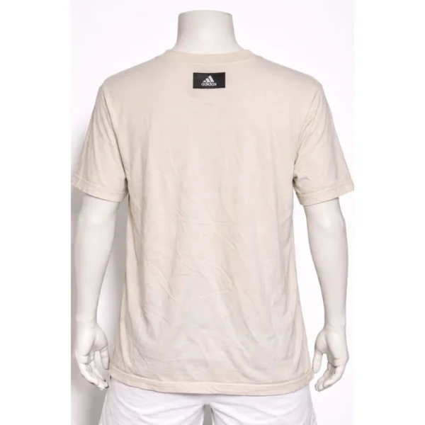 Adidas Men’s Beige Logo T-Shirt Medium - Image 2