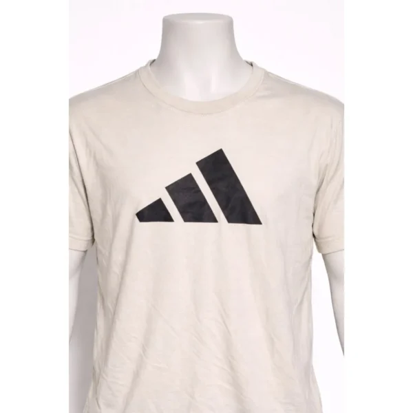 Adidas Men’s Beige Logo T-Shirt Medium - Image 3