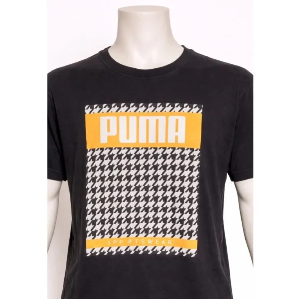 Puma Men’s Black Graphic T-Shirt Small - Image 3