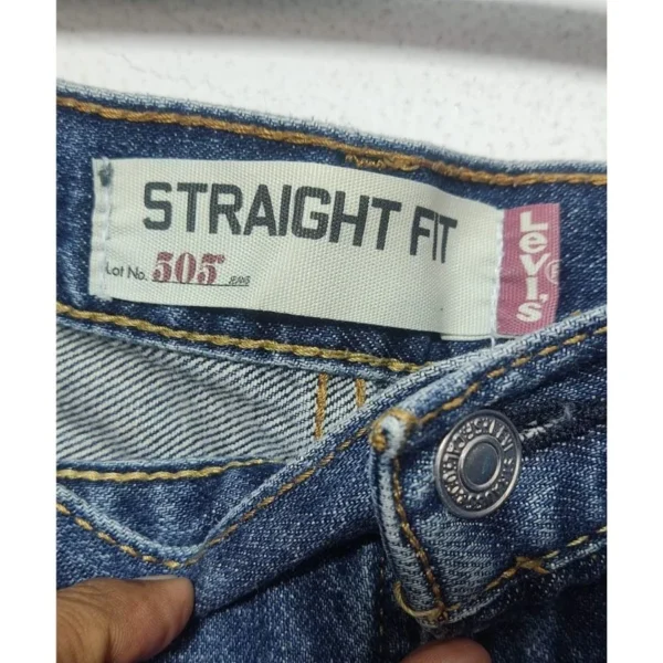 Men’s Blue Denim Straight Fit Shorts Small - Image 4